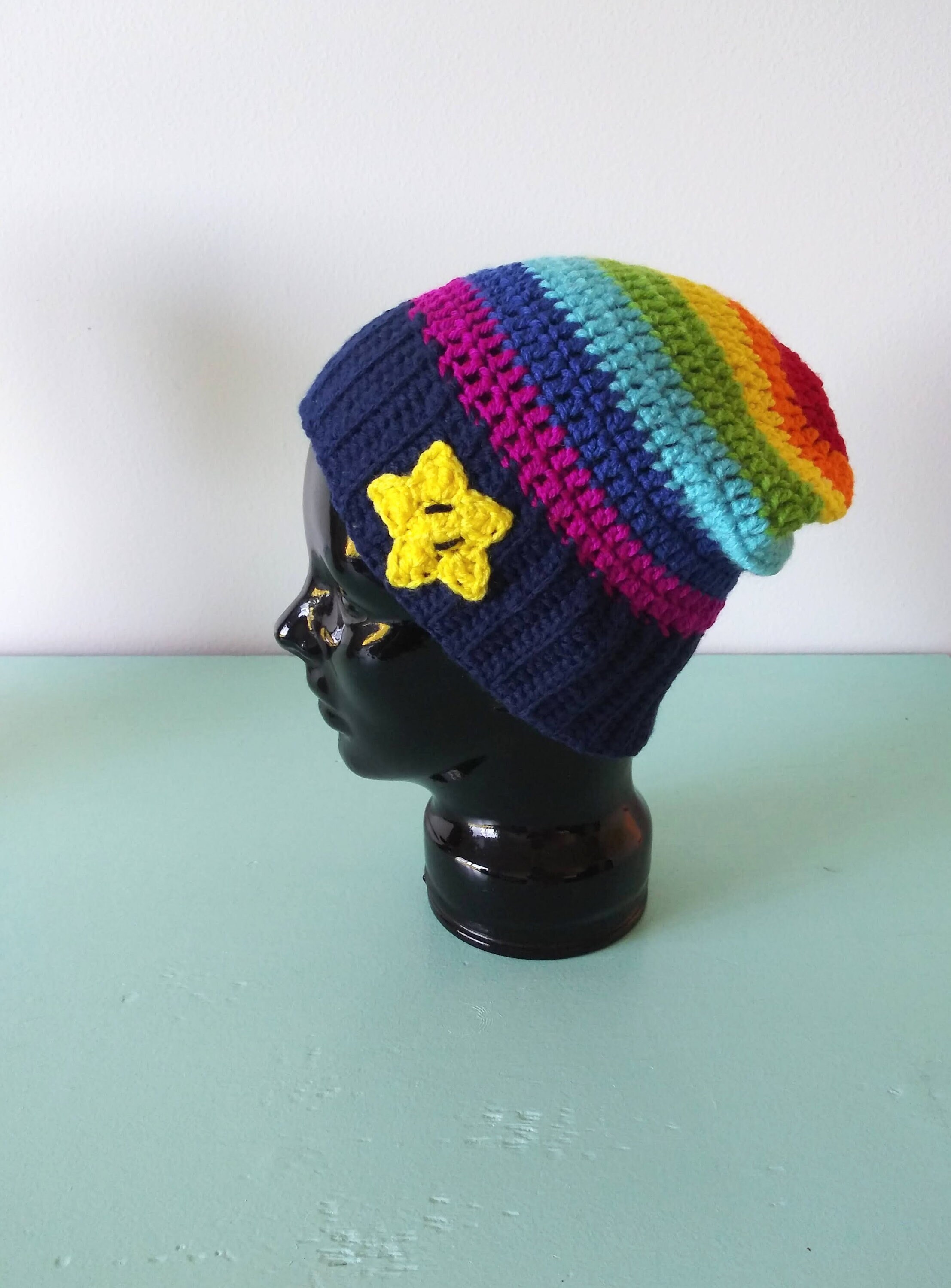 Slouchy Hat Mario Kart Hat Rainbow Road 