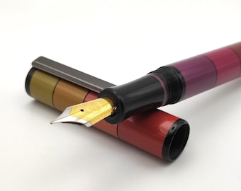 Pluma estilográfica kitless en ebonita de color/Pluma estilográfica a medida hecha en ebonita de color
