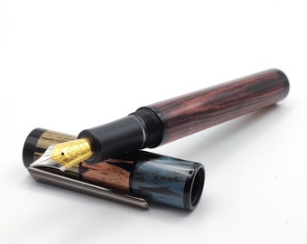 Kitless fountain pen in kingwood and ebonite/Bespoke fountain pen made of kingwood and ebonite