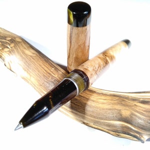 Rollerball kitless in acero fungato e kirinite/Bespoke rollerball in spalted maple burl and kirinite - DISPONIBILE IN 10GG LAVORATIVI