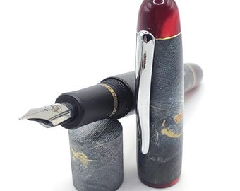 Luxury Fountain Pen Handmade – Burl Wood Pen – Italian Artisan Writing Instrument – Executive Pen – Gift for Writer