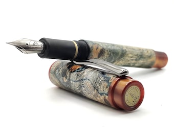Pluma estilográfica de lujo hecha a mano – Madera de álamo – Pluma artesanal italiana – Instrumento de escritura único – Regalo para escritores – Pluma ejecutiva