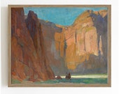 Canyon Red Rocks CANVAS ROLLS Art Print Oil Painting Old West Western Mountain Painting 19th Century Art Print PRINTABLE art