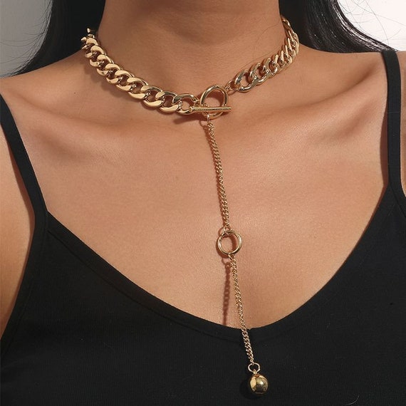 Gold-finish Metal MONTAIGNE CHOKER With 