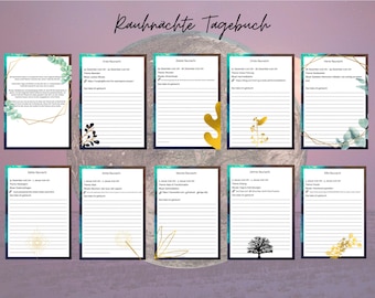 Magisches Rauhnächte Printable Tagebuch - Einfach & Liebevoll gestaltet für Inspirierende Notizen | Spirituelle Reflexion