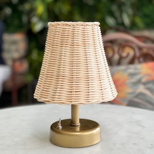 Rattan lampshade, Table Lighting Rattan, Portable Battery Powered, Led Cordless  Rattan Lighting, Bohemian Style, Restaurant,Cafe,Lampshade