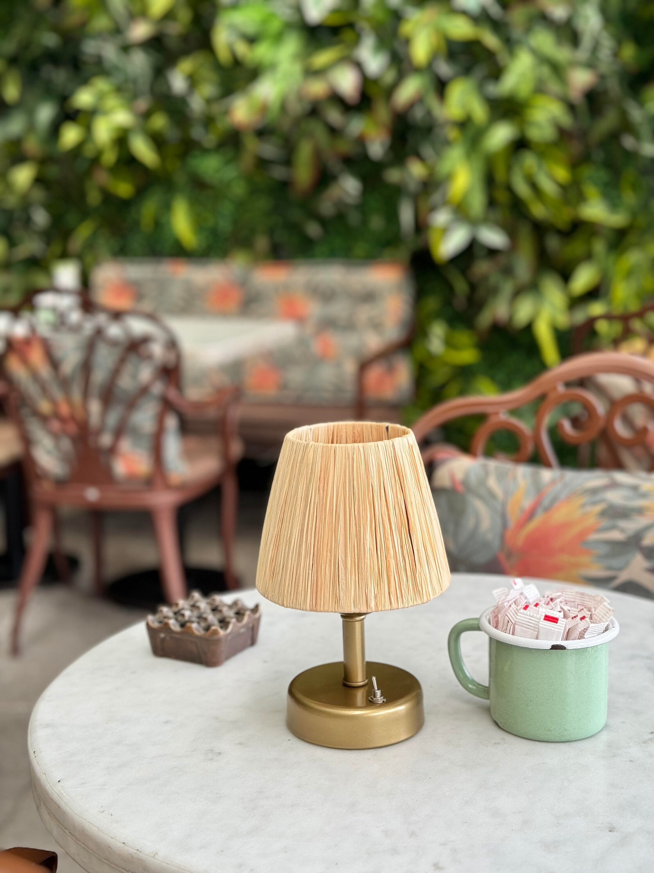 Bedside Lamp Cordless Boho Rattan Table Lamp 5200 Mah Rechargeable