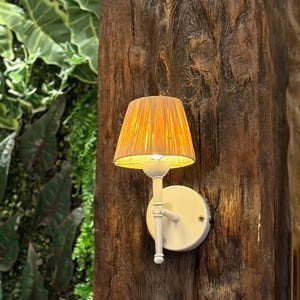 Boho Raffia Wall Lamp | Handmade Raffia Light | Battery Operated Cordless Wall Sconce | Natural Wicker Lighting,Bohemian light