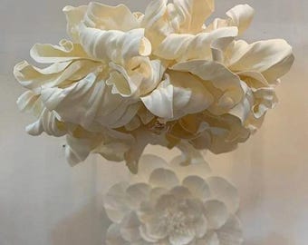 Handmade Cream Fabric Pendant Light, Modern Eva Design Chandelier, Minimalist Ceiling Lamp, Warm Neutral Home Decor, Soft Glow Hanging Light