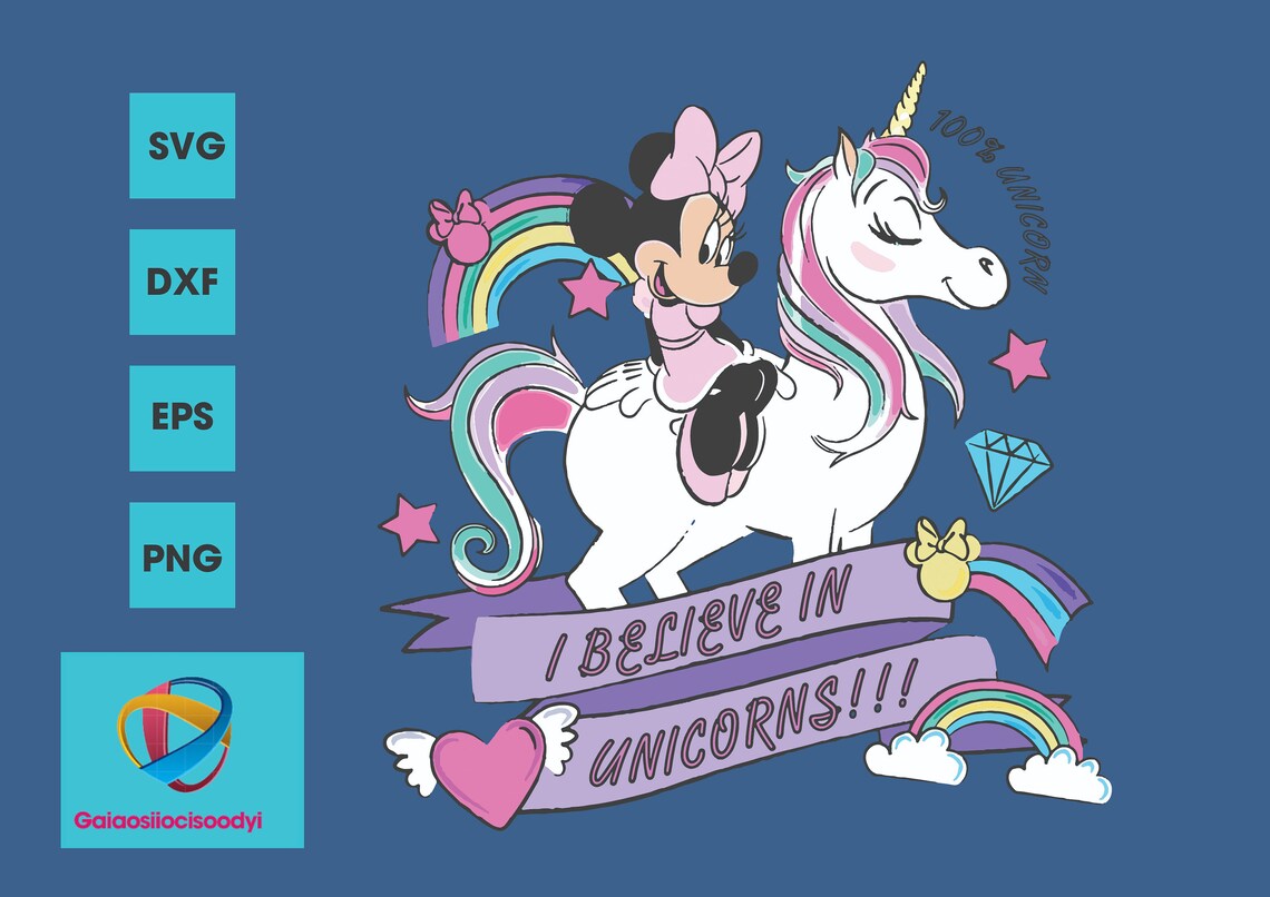 Disney Minnie Mouse Unicorn 100 Unicorn Tshirt Cricut Etsy