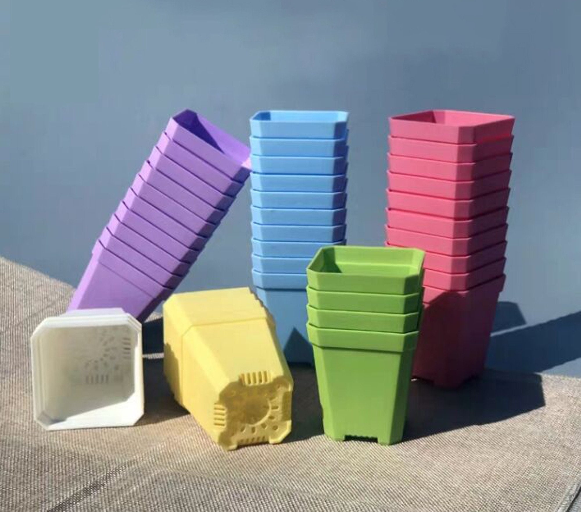 Nursery Flower Pots 3 Inch Square Heavy Duty 10 Pcs. Etsy