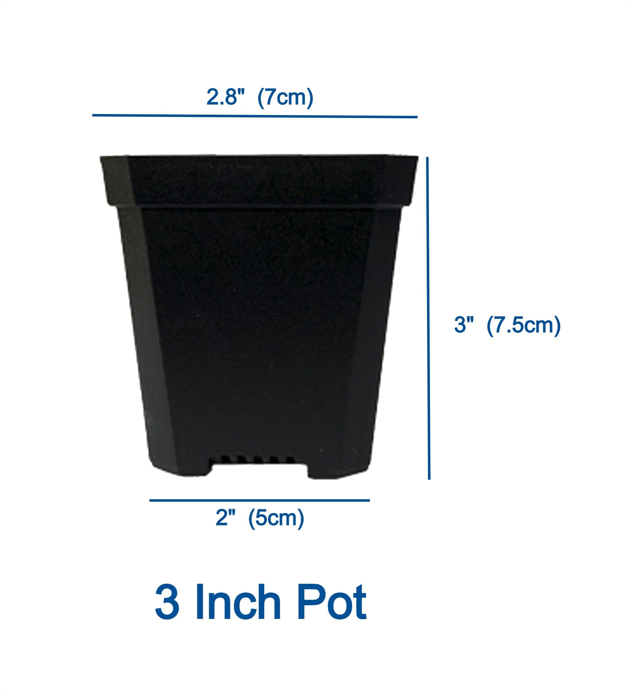 Nursery Flower Pots 3 Inch Square Heavy Duty 10 Pcs. Etsy