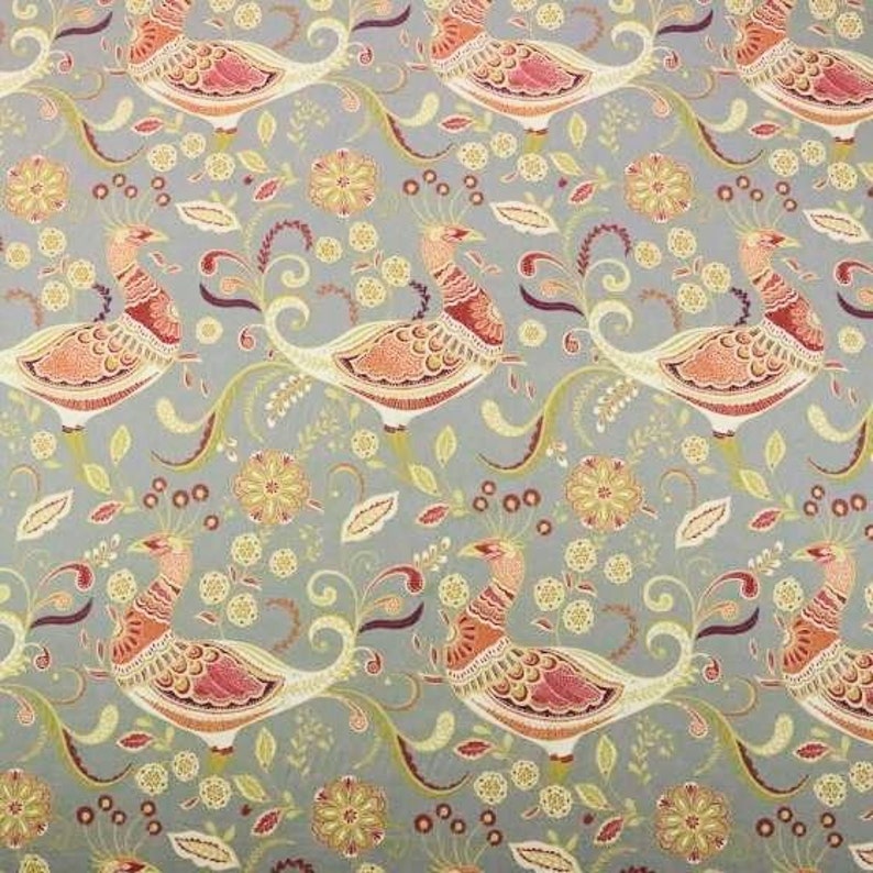 Upholstery Fabric Drapery Fabric Birds Fabric Home Decor Etsy