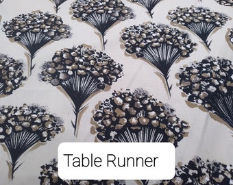 Corredor de mesa negro y beige, corredor de cama, ropa de mesa, corredor floral, boda, banquete, bufanda de tocador, bufanda de buffet, corredor de silla, comedor