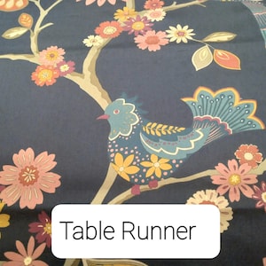 Birds Runner, Bed Runner, Table Linen, Wildlife Table Runner, Nature, Wedding, Banquet, Dresser Scarf, Buffet Runner, Dining, Serving
