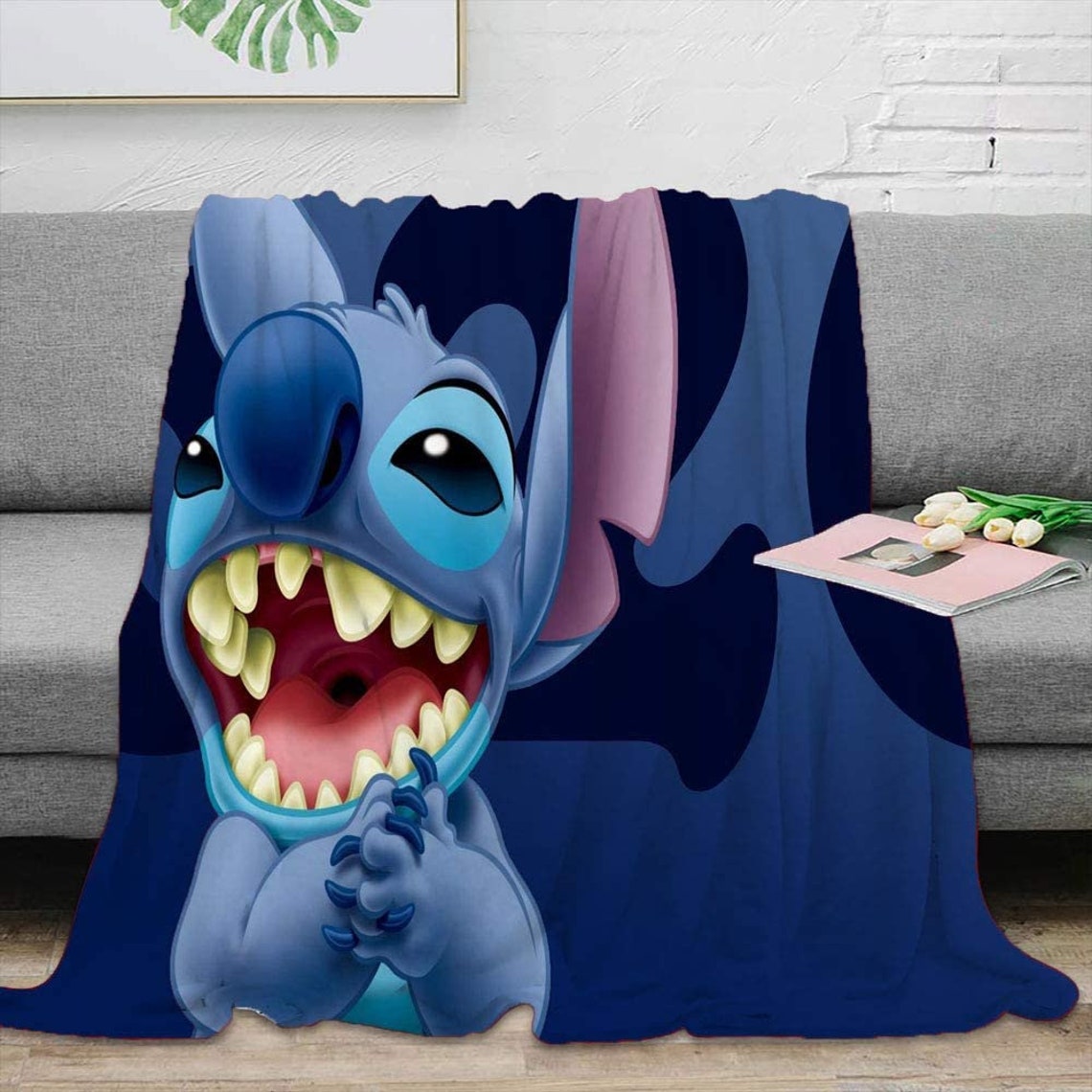 Lilo And Stitch Fleece Blanket Throw Size Lilo & Stitch Etsy