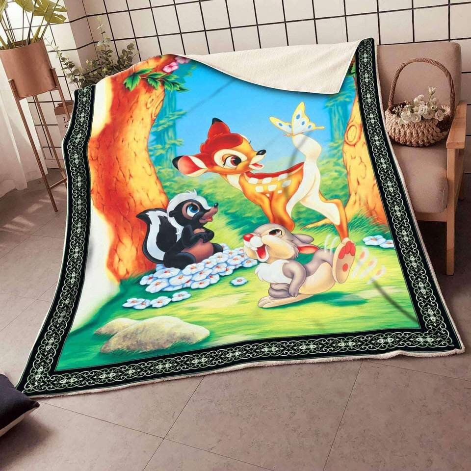 Bambi Quilt Blanket Cute Deer Bambi and Friends Fleece Blanket Etsy