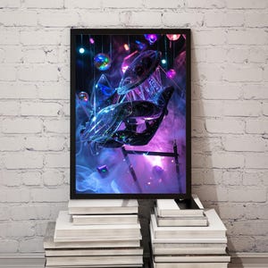 Cyberpunk Alien Car Art Print: Futuristic Sci-Fi Design (Digital Download)