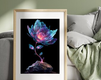 Alien Flower Pantry Wall Art • Sci-Fi Botanical Print • Futuristic Alien Flowers for Kitchen, Studio, or Gallery Decor
