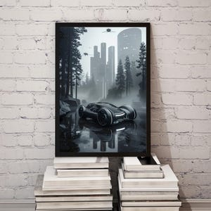 Futuristic Sci-Fi Car Concept | Dream Ride for Car Lovers, Cyberpunk Auto Art Print