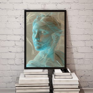 Greek Marble Statue Poster – Modern Sculpture Core Wall Art, Neoclassical Bust Print, Minimal Decor