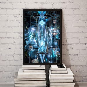 Extraterrestrial Sci-Fi Car | Futuristic Alien Machine | Car Lovers  | Cyberpunk Auto Art Print