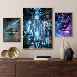 Futuristic Alien Car Prints: Sci-Fi Vehicle Art (Digital Download)