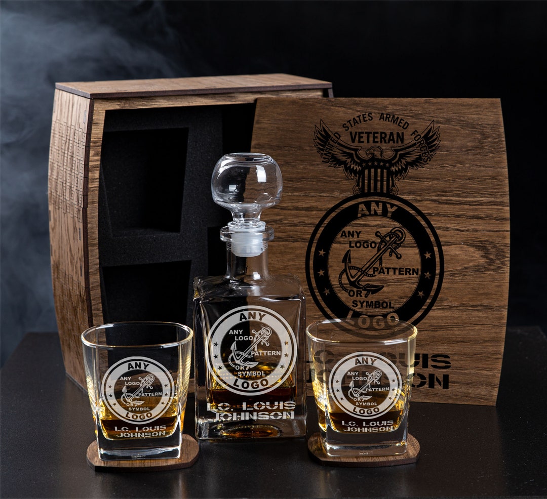 Personalized Whiskey Gift Set - Decanter Set Number 295 - Gift for a ...