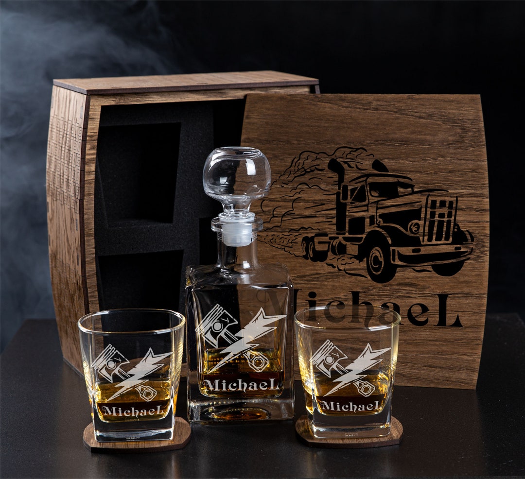 Personalized Whiskey Gift Set - Decanter Set Number 298 - Gift for ...