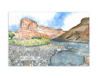 Arches National Park Postcard - Utah Souvenir - Hiking Adventure Art Print - National Parks Handmade Card