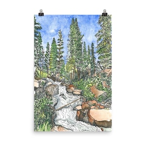 Colorado Boulder Canyon Creek Poster Print 12x18 - Colorado Souvenir - Adventure Hiking Poster - River Hike Wall Art