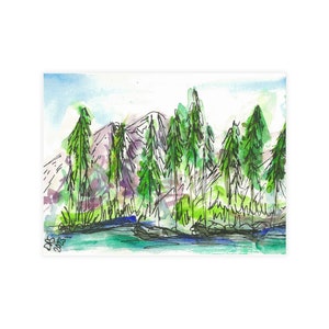 Paquete de postales de montaña con sobres / Colorado Landscape Watercolour Art Print / Montañas pintadas a mano / Tarjetas para amantes de la naturaleza