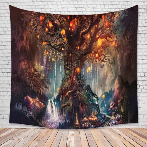 Green Tree of Life Wall Hanging Tapestry Indian Cotton Forest Etsy