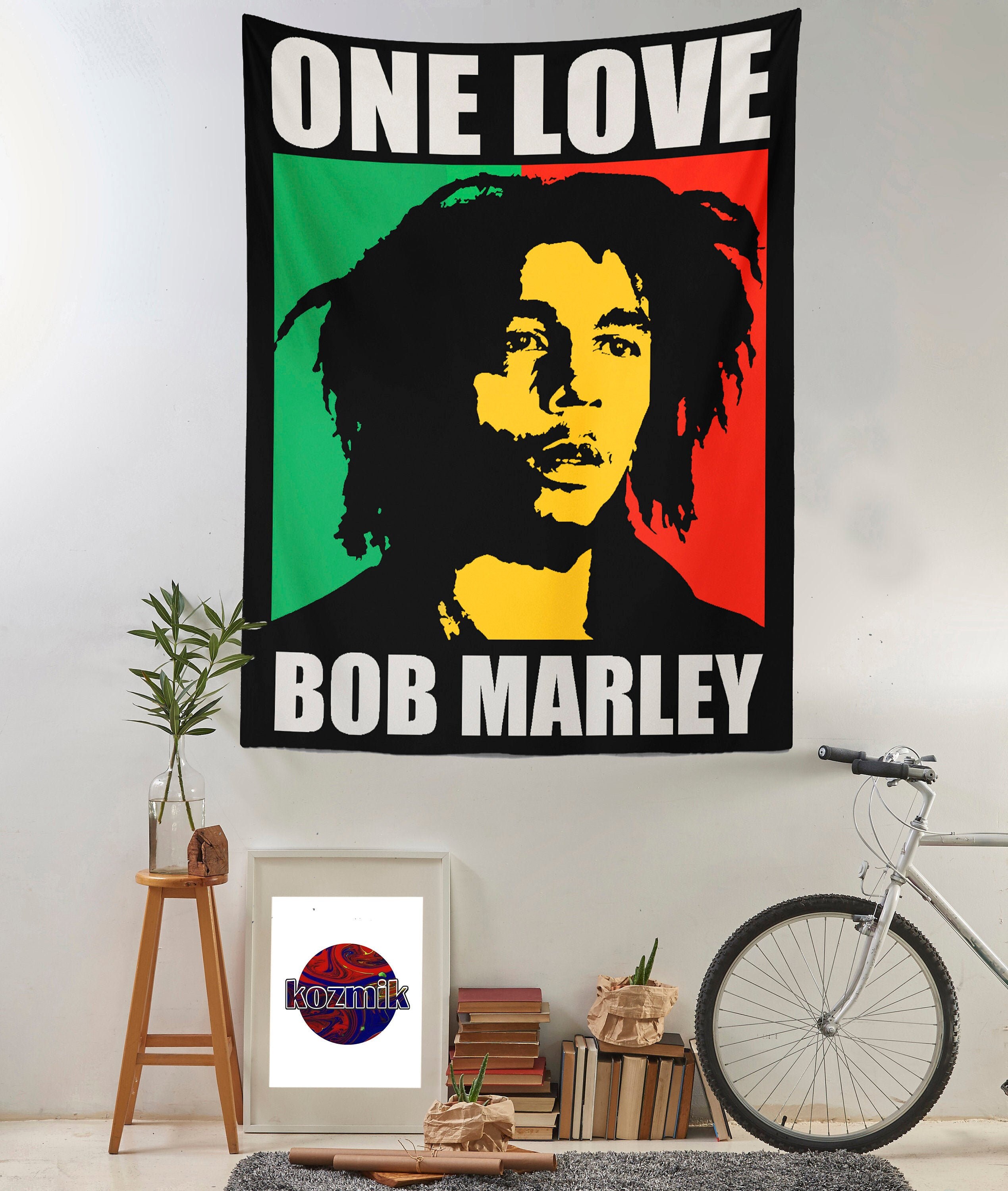 Bob Marley One Love Tapices de pared arte colgante de pared | Etsy