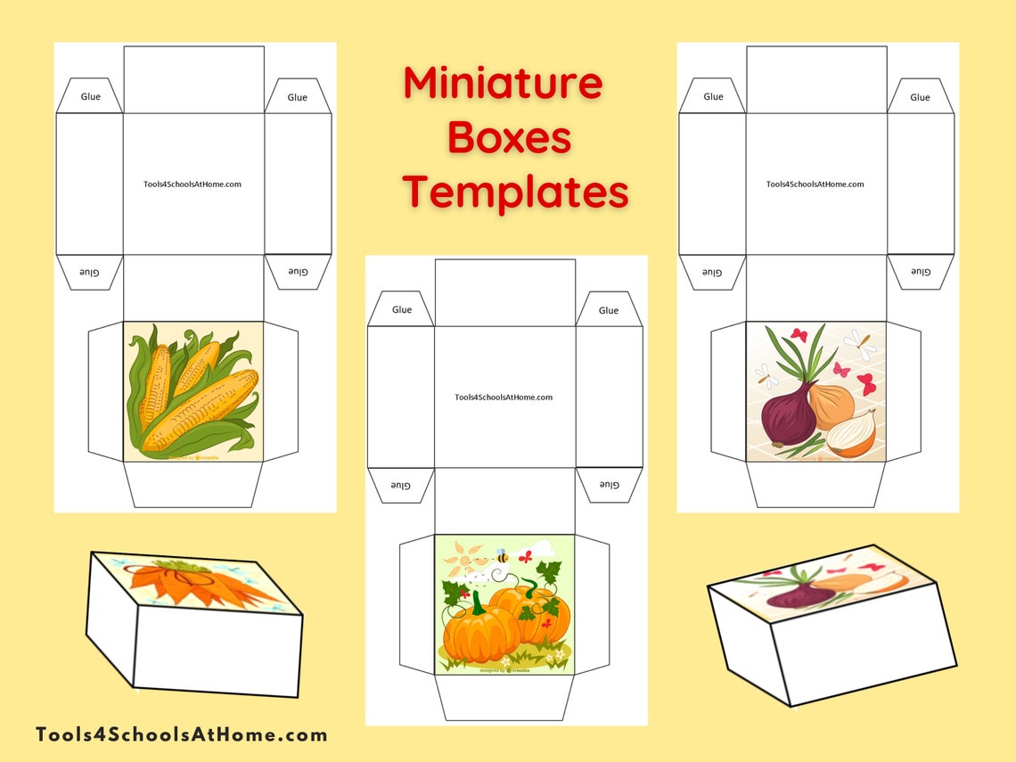 8 Printable Vegetable Jigsaw Puzzles & Miniature Storage Boxes - Etsy