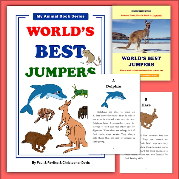 My Animal Book Series 1 - Lapbook, puzzles de recherche de mots et livre de lecture