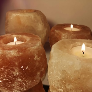 FREE tea-lights included with Himalayan Salt Lamp / Candle Holder
