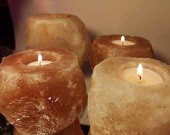 FREE tea-lights included with Himalayan Salt Lamp / Candle Holder