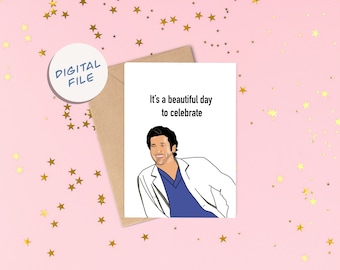 Digital GREYS ANATOMY MCDREAMY Birthday Card