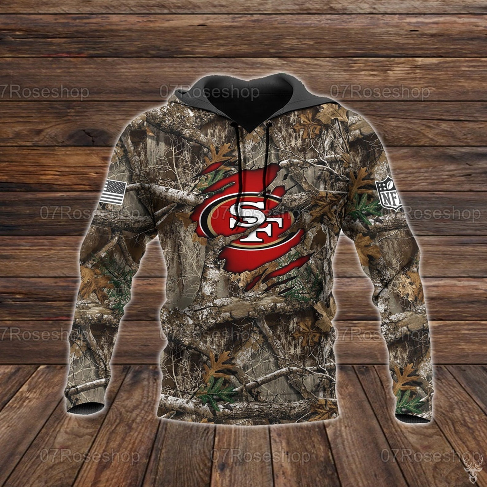 San Francisco 49ers NFL Scratch Hunting Hoodie 49ers Camo | Etsy