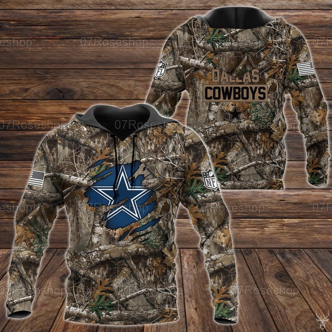 Dallas Cowboys NFL Scratch Hunting Hoodie Cowboys Camo | Etsy