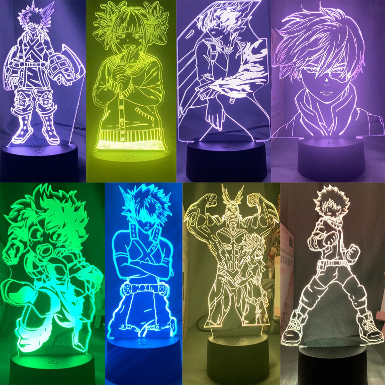 Led Light Anime Acrylic 3d Lamp Anime Etsy