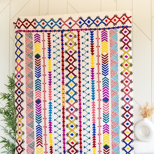 Suzani Handmade Throw ,Blanket ,Fully Embroidery Bed sheet, Bedspread, Suzani Embroidery, Suzani Wall Hanging ,Uzbek Suzani Art  150x225cm