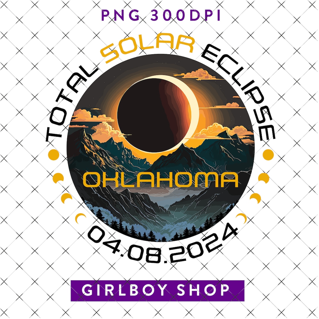 Oklahoma Total Solar Eclipse Png, April 8th 2024 Png, North America ...