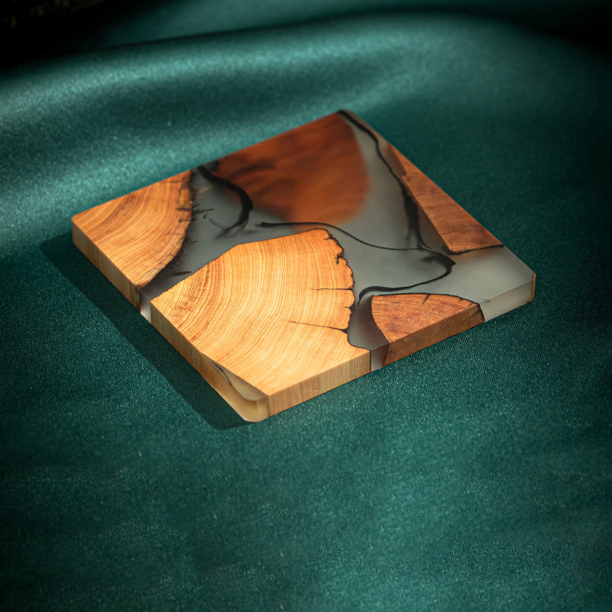 Resin Coasters Wooden Coasters Resin Coaster Set Handmade Etsy