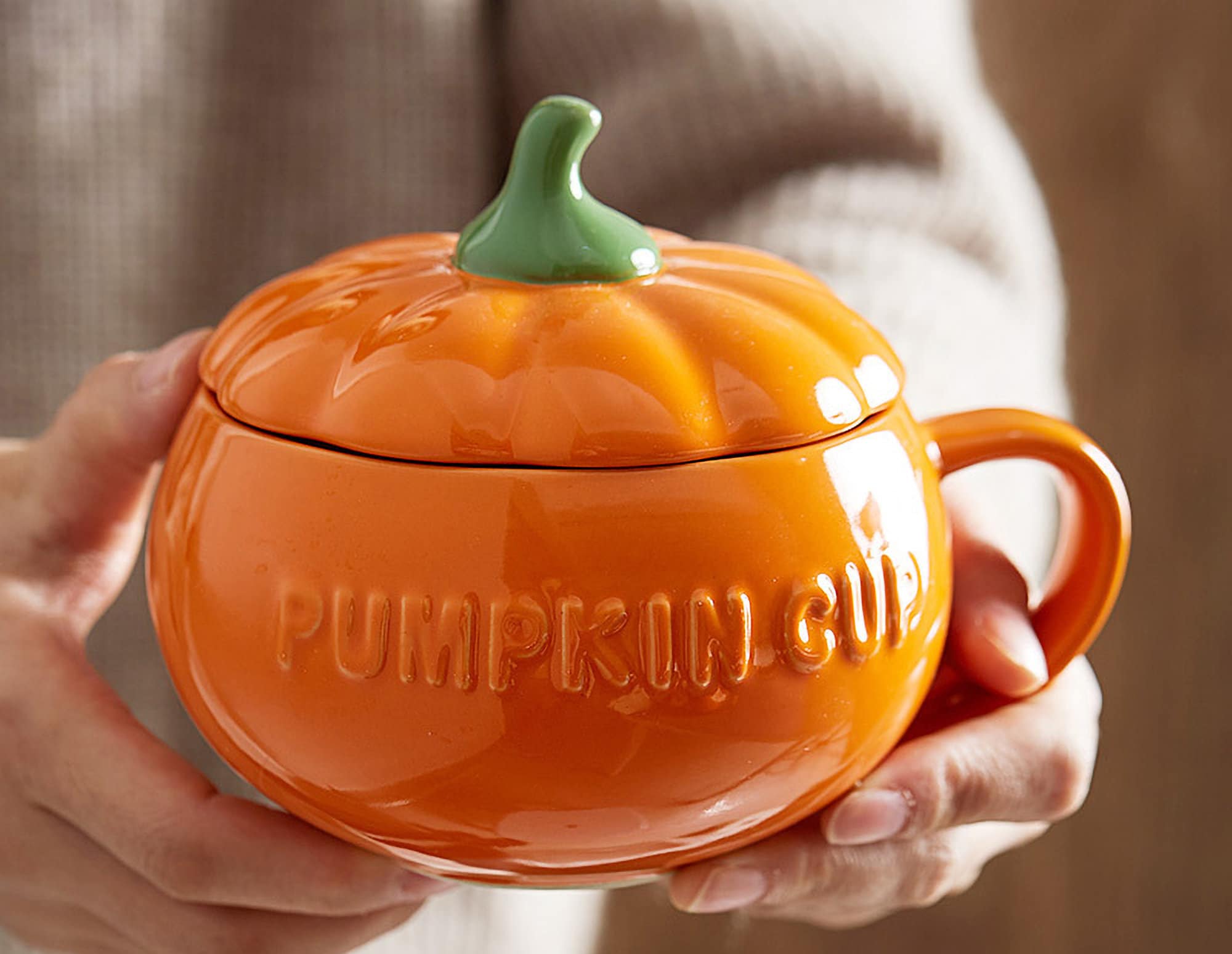 Pumpkin Mug Orange Ceramic Mug Halloween Mug Cute Pumpkin Etsy