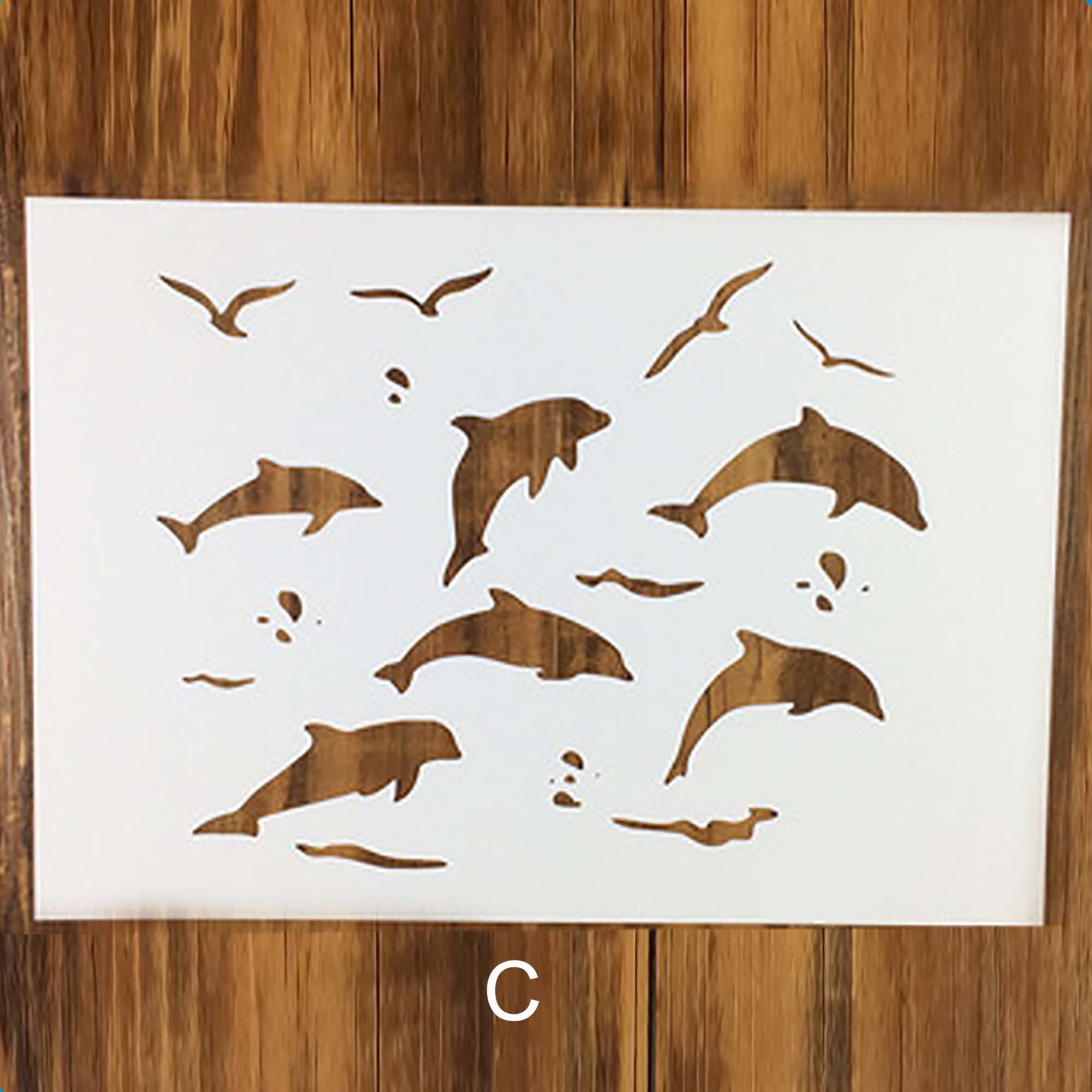 Dolphin Stencils for PaintingReusable Animal Stencils for Etsy
