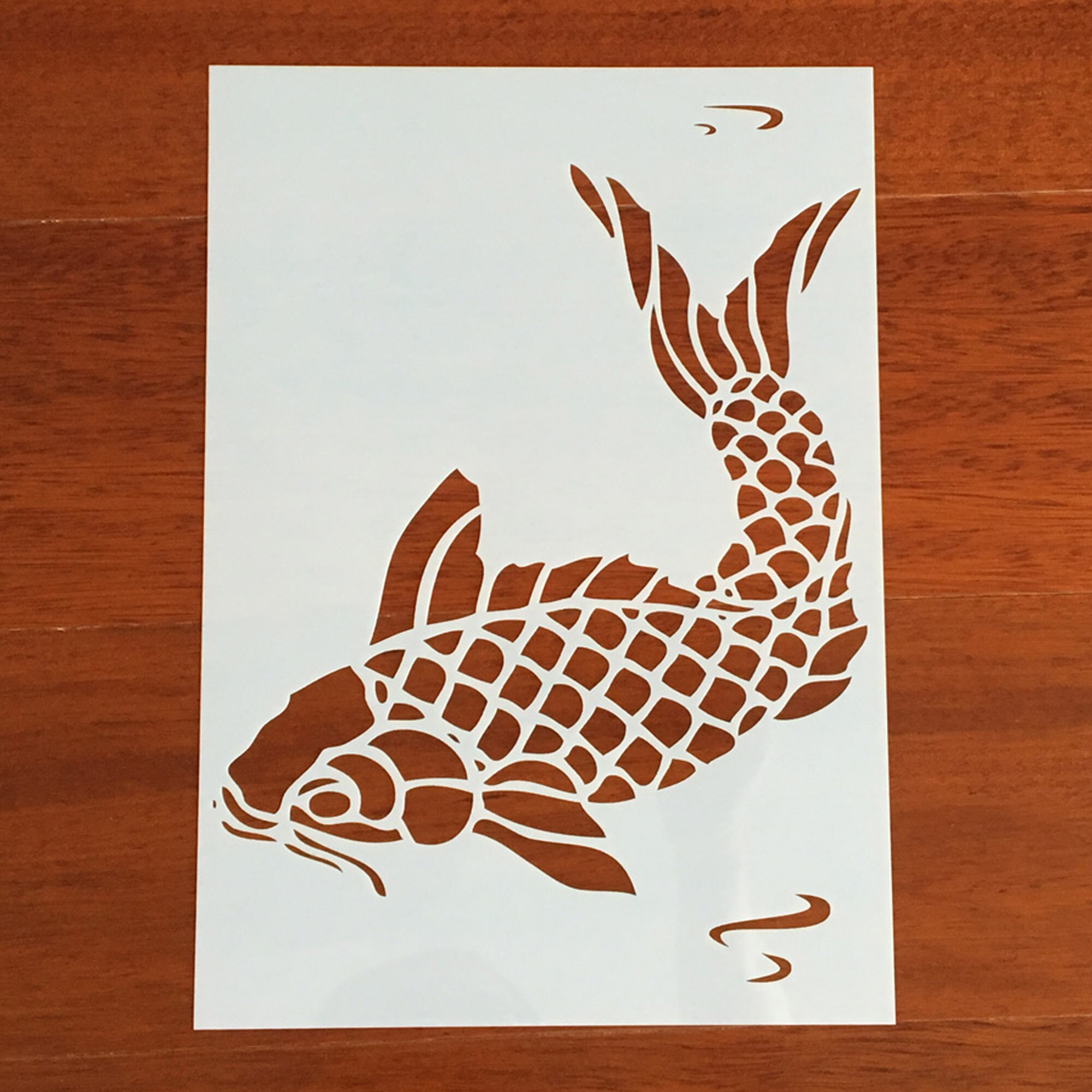 Big Koi Fish Stencil Stencil de pescado Koi reutilizable Koi | Etsy