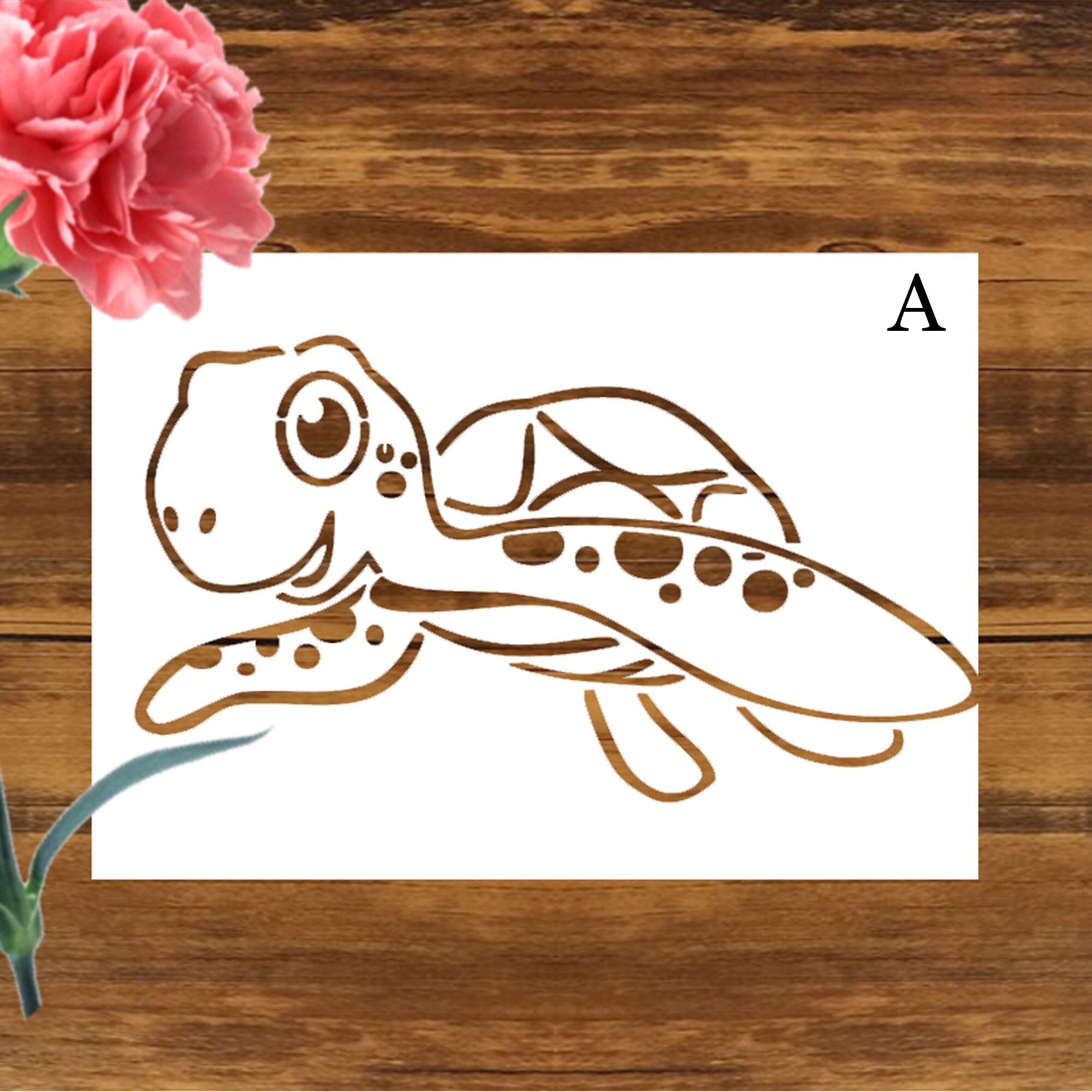 Cartoon Schildkröte Schablone Marine Leben Schablone Tier | Etsy