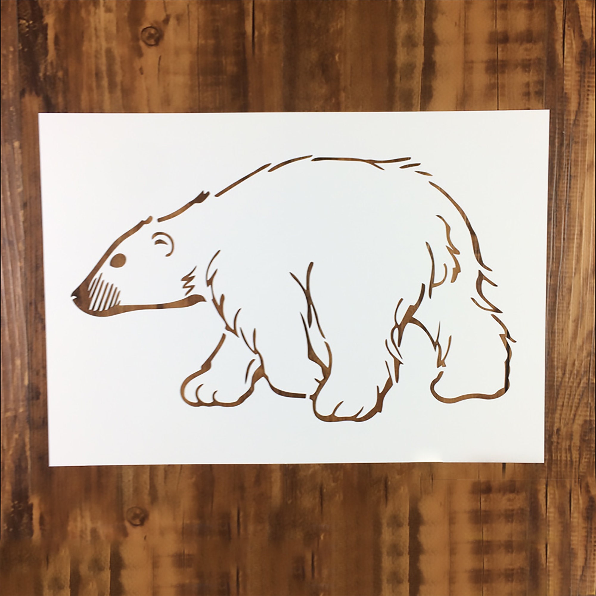 Cartoon Polar Bear Stencil Reusable Polar Bear Stencil Etsy